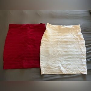 Express Bandage Skirt | Size 4 | Colors: Red and White
